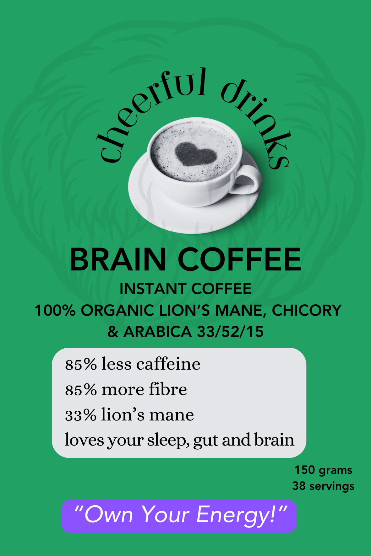 Brain coffee lions mane mushroom 