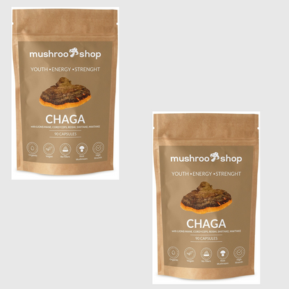 CHAGA Mushroom Capsules 100% Vegan & Organic