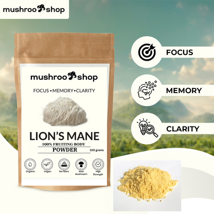 Lion's Mane Powder | Pure Certified 100% Fruiting Body