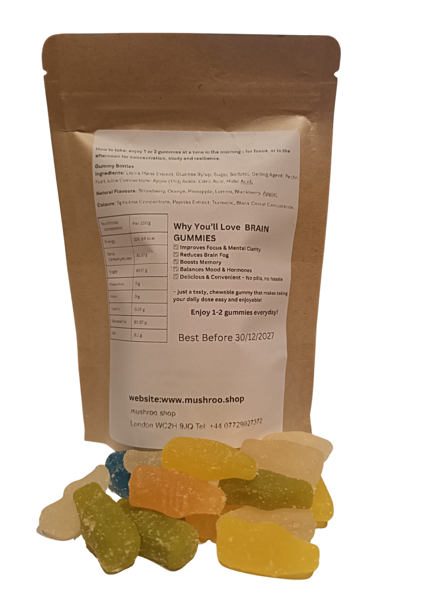 Brain Gummies Lion's Mane - Brain Focus On-The-Go