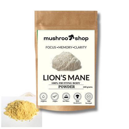 lions mane powder focus brain gut fix organic uk