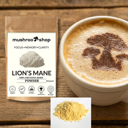 lions mane fruiting body organic powder uk online mushroo.shop